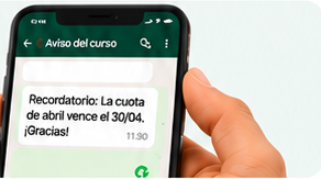 Tel&eacute;fono con aviso del curso